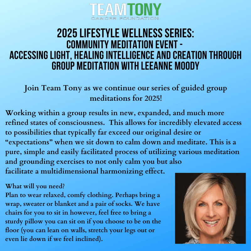 "Community meditation event promotional graphic."