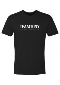 A black t - shirt with the word teamony on it.