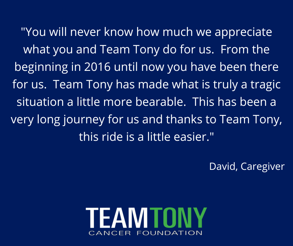 Team tony quote - you will never know how much we appreciate what team tony does for us.